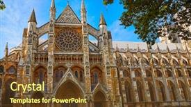 Presentation with westminster - Amazing PPT theme having london westminster abbey st margaret backdrop and a tawny brown colored foreground