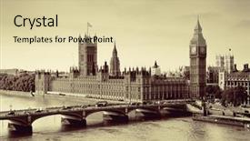  Presentation with long bridge - Cool new PPT theme with london westminster with big ben backdrop and a soft green colored foreground