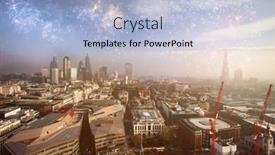  Presentation with firework - Cool new theme with london-with-firework-celebration backdrop and a light blue colored foreground