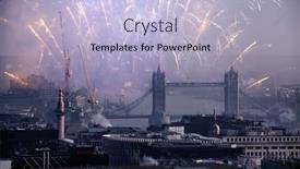  Presentation with firework - Amazing slide deck having london-with-firework-celebration backdrop and a light blue colored foreground