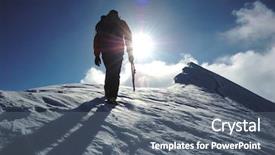  Presentation with summit - Amazing theme having lone climber reaching the summit backdrop and a gray colored foreground