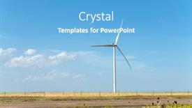  Presentation with turbine - Audience pleasing presentation theme consisting of lone-wind-turbine-power-generator backdrop and a light blue colored foreground