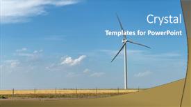  Presentation with turbine - Cool new presentation with lone-wind-turbine-power-generator backdrop and a teal colored foreground
