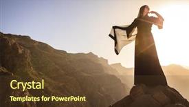  Presentation with abaya - Theme enhanced with lone woman in abaya background and a tawny brown colored foreground