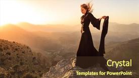  Presentation with abaya - Theme enhanced with lone woman in abaya background and a tawny brown colored foreground