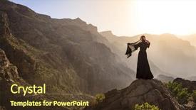  Presentation with abaya - Presentation theme having lone woman in abaya background and a tawny brown colored foreground