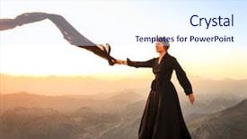  Presentation with abaya - PPT theme enhanced with lone woman in abaya background and a  colored foreground