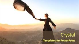  Presentation with abaya - Theme with lone woman in abaya background and a tawny brown colored foreground