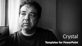  Presentation with lonely - Colorful PPT theme enhanced with lonely-adult-man backdrop and a black colored foreground