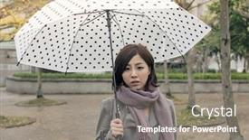  Presentation with lonely - Presentation design featuring lonely-asian-woman-holding background and a gray colored foreground