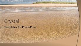  Presentation with water sun - PPT layouts with lonely beach sunlight sparkling in surf sand sun and water summertime background and a coral colored foreground