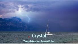  Presentation with lonely - Audience pleasing PPT theme consisting of yacht stormy sea - lonely boat in summer storm backdrop and a ocean colored foreground