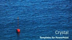  Presentation with ocean stream - PPT theme enhanced with lonely bouy on the ocean background and a ocean colored foreground