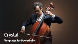  Presentation with cello pen - Amazing presentation theme having lonely cellist composing on cello backdrop and a wine colored foreground