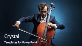  Presentation with cello pen - Amazing slides having lonely cellist composing on cello backdrop and a wine colored foreground