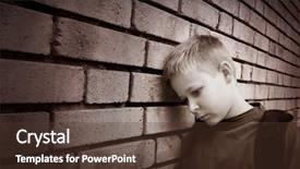  Presentation with upset - Amazing slide deck having lonely children - black and white picture backdrop and a tawny brown colored foreground