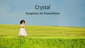  Presentation with naughty girl is standing - Amazing presentation design having lonely children - little mulatto girl stands alone backdrop and a light blue colored foreground