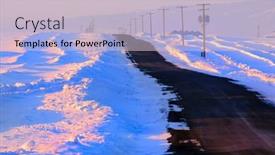  Presentation with traffic road - Presentation having lonely-country-road-empty background and a light gray colored foreground