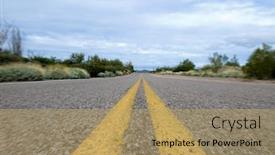  Presentation with lonely desert road - Audience pleasing slide set consisting of lonely-deserted-road backdrop and a coral colored foreground
