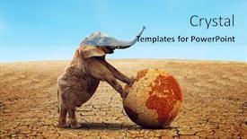  Presentation with climate change - Slide deck with lonely-elephant-with-dry-planet background and a arctic colored foreground