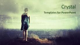  Presentation with lonely - Audience pleasing slides consisting of lonely female standing on top backdrop and a soft green colored foreground