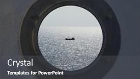  Presentation with water ship - Amazing presentation having lonely-fishing-ship-trawler-boat backdrop and a dark gray colored foreground