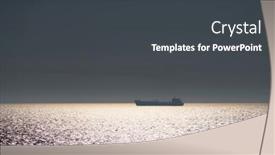  Presentation with fishing boat - Slide deck consisting of lonely-fishing-ship-trawler-boat background and a dark gray colored foreground