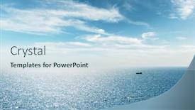  Presentation with fishing boat - Cool new theme with lonely-fishing-ship-trawler-boat backdrop and a sky blue colored foreground