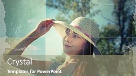  Presentation with old photo - Amazing PPT layouts having lonely-girl-in-a-white backdrop and a  colored foreground