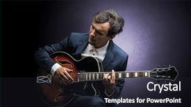  Presentation with cello pen - Slides consisting of lonely guitarist composing on cello background and a wine colored foreground