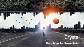  Presentation with world of healthcare - Colorful PPT theme enhanced with lonely in this big world backdrop and a  colored foreground