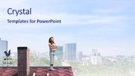  Presentation with lonely - Amazing presentation theme having lonely in this big world backdrop and a sky blue colored foreground