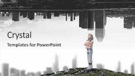  Presentation with lonely - Amazing PPT theme having lonely in this big world backdrop and a white colored foreground