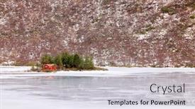  Presentation with cabin - Presentation theme consisting of lonely-island-with-wooden-cabin background and a lemonade colored foreground