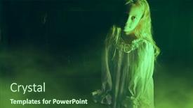  Presentation with black girl - Theme enhanced with lonely-little-girl background and a forest green colored foreground