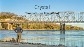  Presentation with fall colors - PPT theme enhanced with lonely-male-figure background and a light blue colored foreground