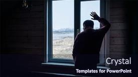  Presentation with lonely - Theme with lonely-man-at-home background and a wine colored foreground