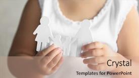  Presentation with child adoption - Presentation theme with orphange - child holding figure in shape background and a coral colored foreground
