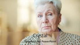  Presentation with sad woman silhouette - Beautiful slide set featuring wrinkled woman with sad face backdrop and a  colored foreground