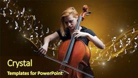  Presentation with lonely - Audience pleasing slide deck consisting of lonely musical composer with cello backdrop and a wine colored foreground