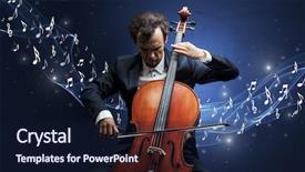  Presentation with sparkling - Slide set with lonely musical composer with cello background and a  colored foreground