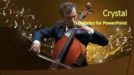  Presentation with sparkling - Presentation with lonely musical composer with cello background and a  colored foreground