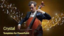  Presentation with lonely - Cool new presentation theme with lonely musical composer with cello backdrop and a wine colored foreground
