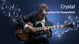  Presentation with music composer - Slides enhanced with lonely musical composer with guitar background and a ocean colored foreground