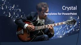  Presentation with music composer - Amazing slide set having lonely musical composer with guitar backdrop and a ocean colored foreground
