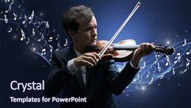  Presentation with music composer - Cool new slide set with lonely musical composer with violin backdrop and a wine colored foreground