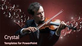  Presentation with music violin and piano - Slides enhanced with lonely musical composer with violin background and a wine colored foreground