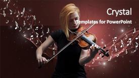  Presentation with music violin and piano - Colorful presentation theme enhanced with lonely musical composer with violin backdrop and a tawny brown colored foreground