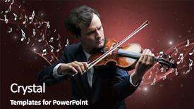  Presentation with music violin and piano - Slide set having lonely musical composer with violin background and a wine colored foreground