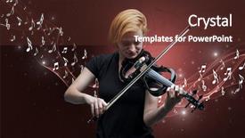  Presentation with music violin and piano - Theme with lonely musical composer with violin background and a tawny brown colored foreground